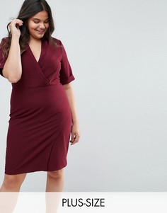 Платье с запахом спереди Closet London Plus-Фиолетовый