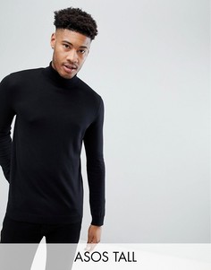 Черная хлопковая водолазка ASOS DESIGN Tall-Черный