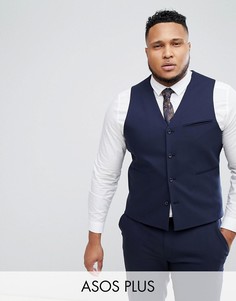 Темно-синий жилет скинни ASOS PLUS Wedding