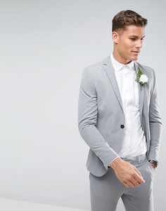 Супероблегающий эластичный пиджак Selected Homme Wedding-Серый