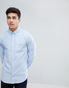 Голубая эластичная оксфордская рубашка Tommy Hilfiger-Синий