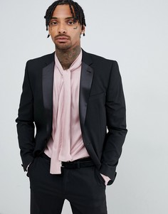 Черный облегающий пиджак-смокинг ASOS DESIGN