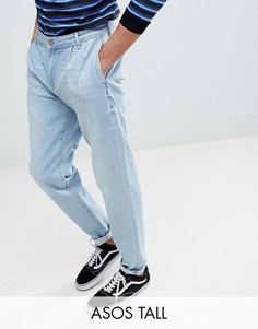 Голубые джинсы с плиссировкой ASOS TALL-Синий