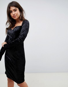 Черное бархатное платье мини для вечеринок Vero Moda-Черный