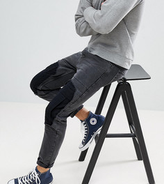 Черные суженные книзу джинсы карго со вставками ASOS-Черный