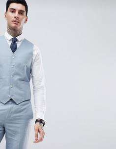 Однотонный жилет узкого кроя Gianni Feraud Wedding-Синий