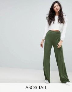 Широкие трикотажные брюки ASOS TALL-Черный