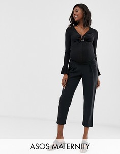 Укороченные брюки ASOS DESIGN Maternity-Черный