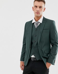 Зеленый приталенный пиджак ASOS DESIGN