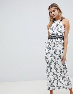 Платье макси с цветочным принтом Stylestalker Kaylene-Белый
