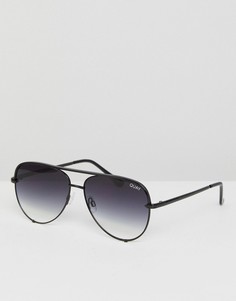 Солнцезащитные очки-авиаторы с черными стеклами деграде Quay Australia x Desi-Черный