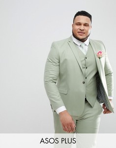 Зеленый пиджак скинни ASOS PLUS