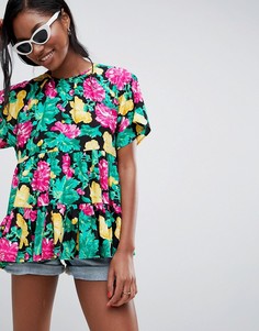 Свободный топ с цветочным принтом ASOS DESIGN-Мульти