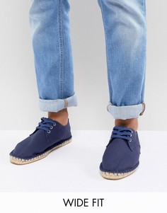 Темно-синие эспадрильи для широкой стопы на шнуровке ASOS-Темно-синий