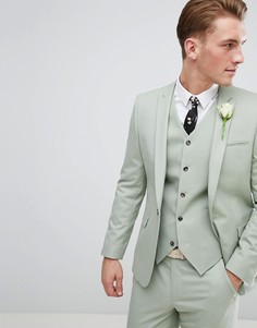 Зеленый приталенный пиджак ASOS Wedding