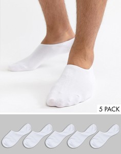 Набор из 5 пар невидимых носков Jack & Jones-Белый