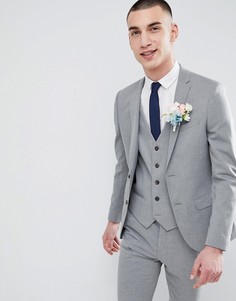 Серый облегающий пиджак River Island wedding