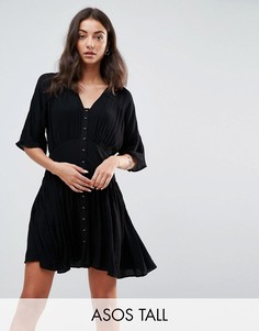 Чайное платье мини ASOS TALL-Черный
