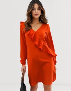 Платье с оборками Vila-Оранжевый