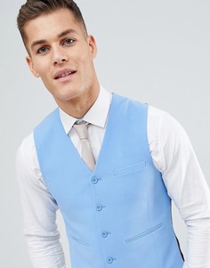 Голубой супероблегающий жилет ASOS DESIGN-Синий