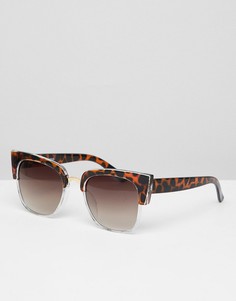 Большие солнцезащитные очки в квадратной черепаховой оправе Glamorous-Мульти
