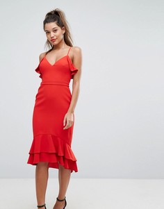 Платье миди с оборками Forever New-Красный