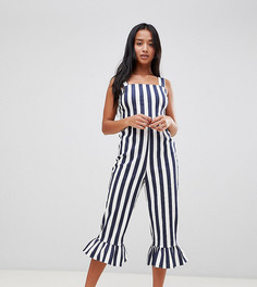 Комбинезон в полоску с оборками ASOS DESIGN Petite-Мульти
