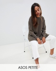 Oversize-джемпер мелкой вязки ASOS DESIGN Petite-Зеленый