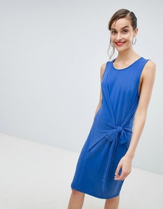 Синее платье мини с завязкой на талии Selected Femme-Синий