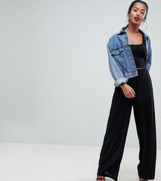 Широкие брюки ASOS DESIGN Petite-Черный