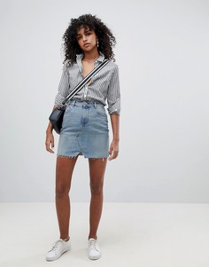 Голубая джинсовая мини-юбка ASOS DESIGN-Синий