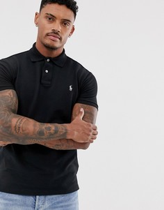 Выбеленное черное поло узкого кроя из пике Polo Ralph Lauren-Черный