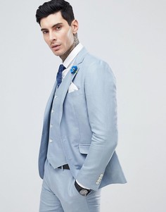 Однотонный пиджак узкого кроя Gianni Feraud Wedding-Синий