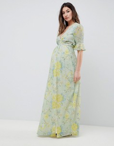 Платье макси с цветочным принтом и разрезом до бедра Hope & Ivy Maternity-Мульти