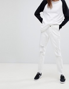 Джинсы в винтажном стиле с дырками на коленях Noisy May-Белый