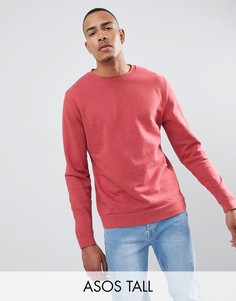 Красный меланжевый свитшот ASOS DESIGN Tall