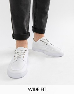 Белые парусиновые кеды для широкой стопы со шнуровкой ASOS DESIGN-Белый