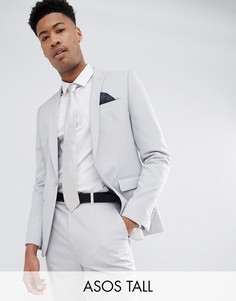 Серый облегающий пиджак ASOS DESIGN Tall