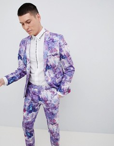 Супероблегающий пиджак с принтом Noose & Monkey-Фиолетовый