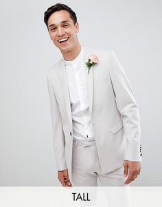 Серый облегающий пиджак Twisted Tailor Tall wedding-Бежевый