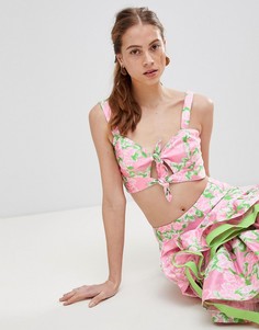 Комбинируемый жаккардовый кроп-топ с узлами ASOS DESIGN-Мульти