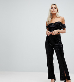 Брюки с завышенной талией Vero Moda Petite-Черный