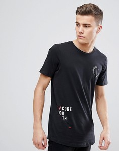 Удлиненная футболка с надписью \Future\" Jack & Jones-Черный