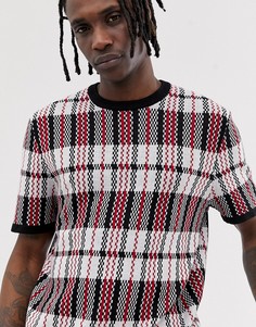 Футболка в черную с красным клетку ASOS DESIGN-Черный