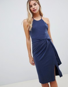 Платье мини с поясом Stylestalker-Темно-синий