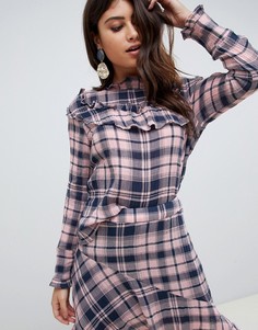 Клетчатая блузка с оборками Vero Moda-Мульти