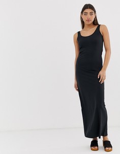 Черное трикотажное платье макси Vero Moda-Черный