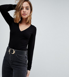 Черный лонгслив ASOS DESIGN Petite