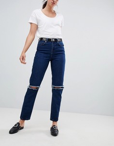 Джинсы в винтажном стиле с рваной отделкой ASOS DESIGN Ritson-Синий