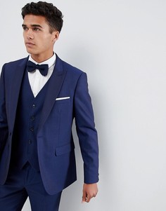 Пиджак-смокинг приталенного кроя Burton Menswear-Синий